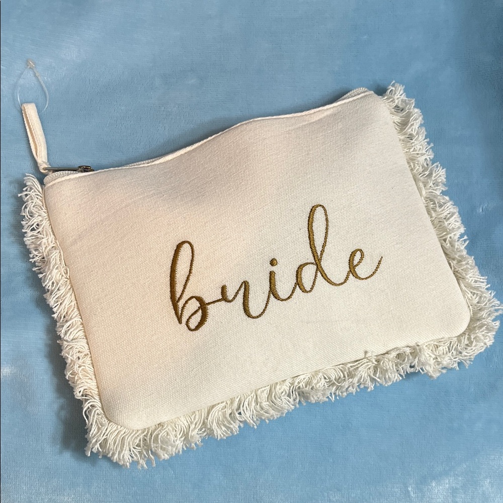 Bride Canvas Clutch / Wristlet Bag – 9” x 6.5” (New Without Tags)